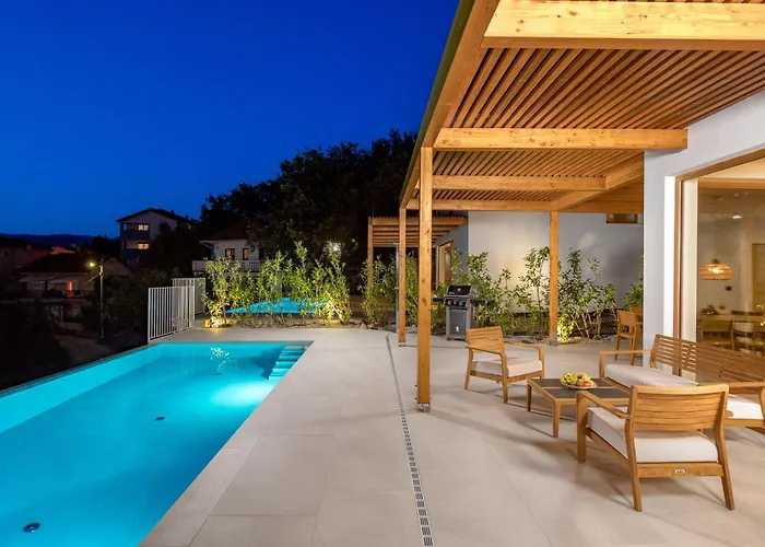 1 With Pool Soline, Krk, 280 M From Beach, By 4villas *