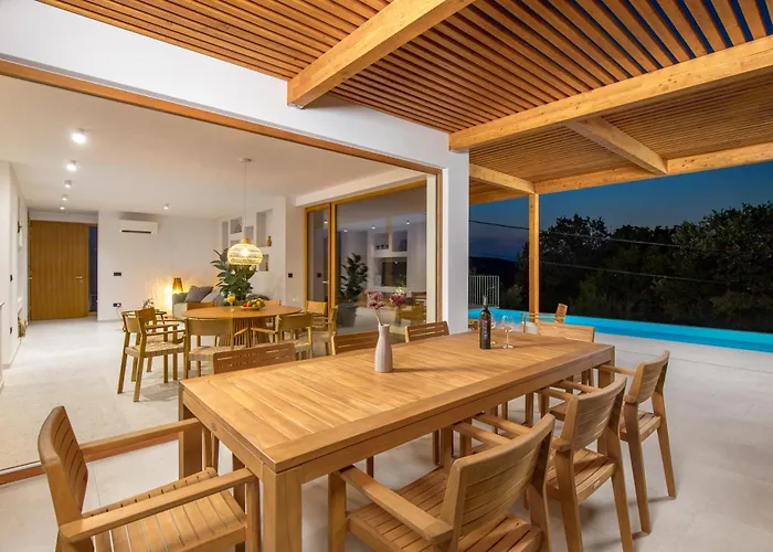 Willa 1 With Pool Soline, Krk, 280 M From Beach, By 4villas