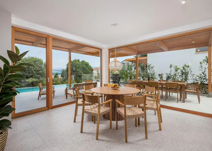 1 With Pool Soline, Krk, 280 M From Beach, By 4villas Willa *
