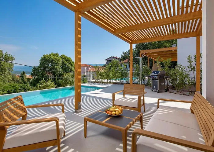 1 With Pool Soline, Krk, 280 M From Beach, By 4villas *