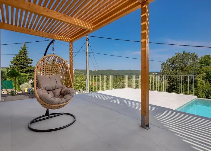1 With Pool Soline, Krk, 280 M From Beach, By 4villas Willa