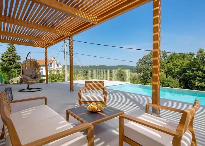 1 With Pool Soline, Krk, 280 M From Beach, By 4villas *